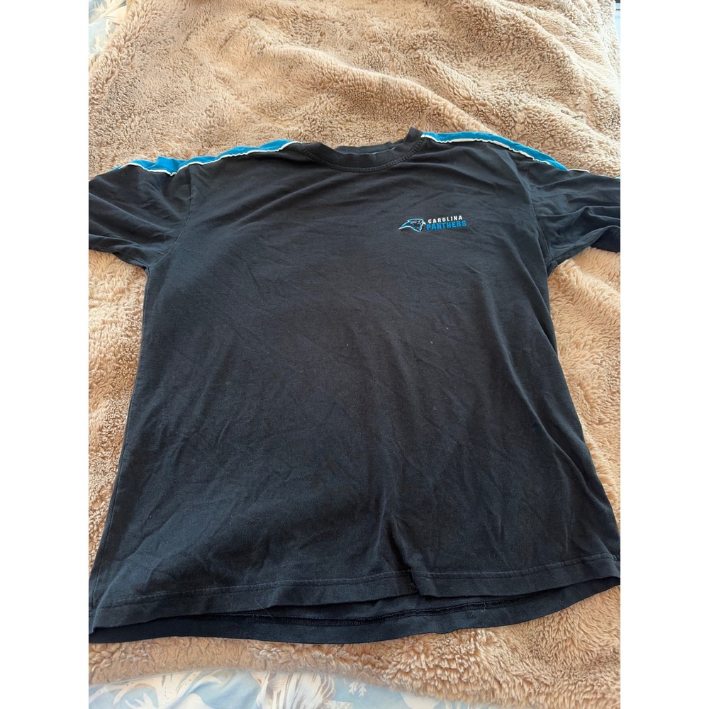 NFL Mens Short Sleeve T-Shirt Black Blue Contrast Panels Crew Neck Size XL